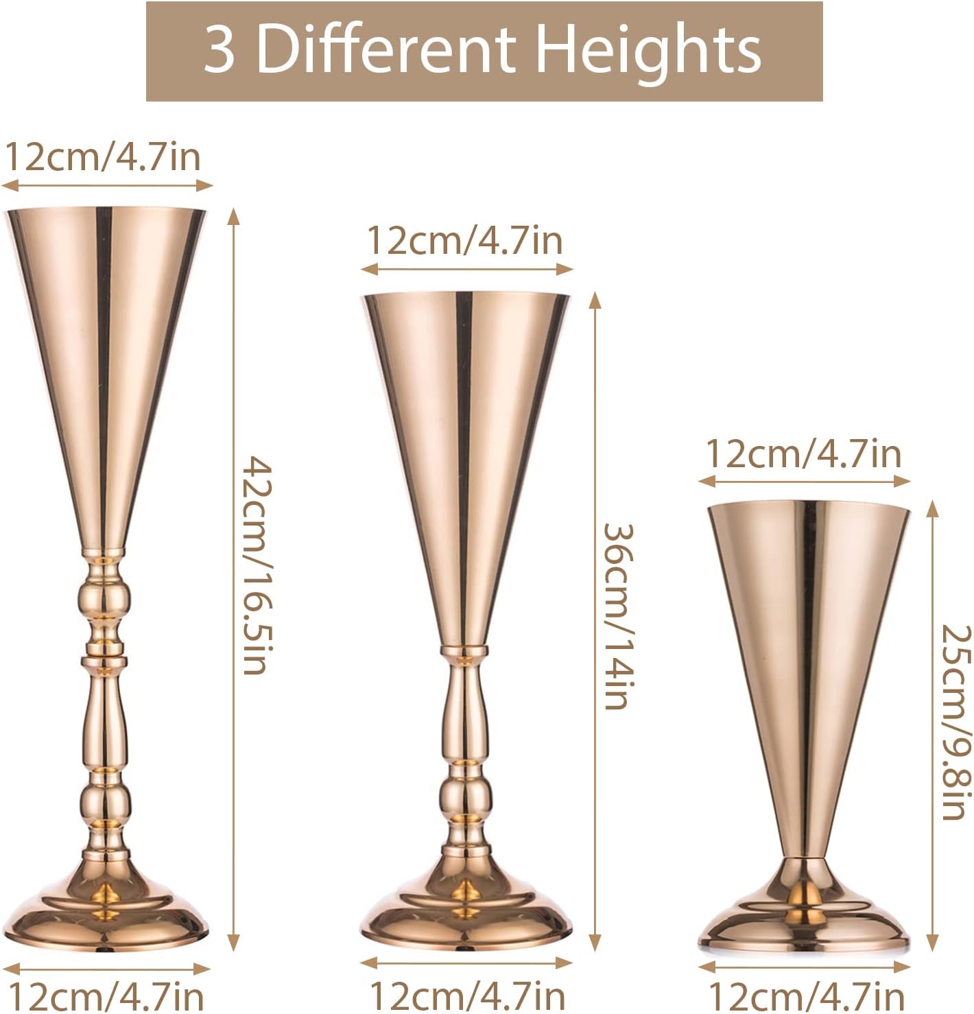 Buy Sziqiqi Trumpet Vase Floral Centerpiece Riser Stand for Wedding