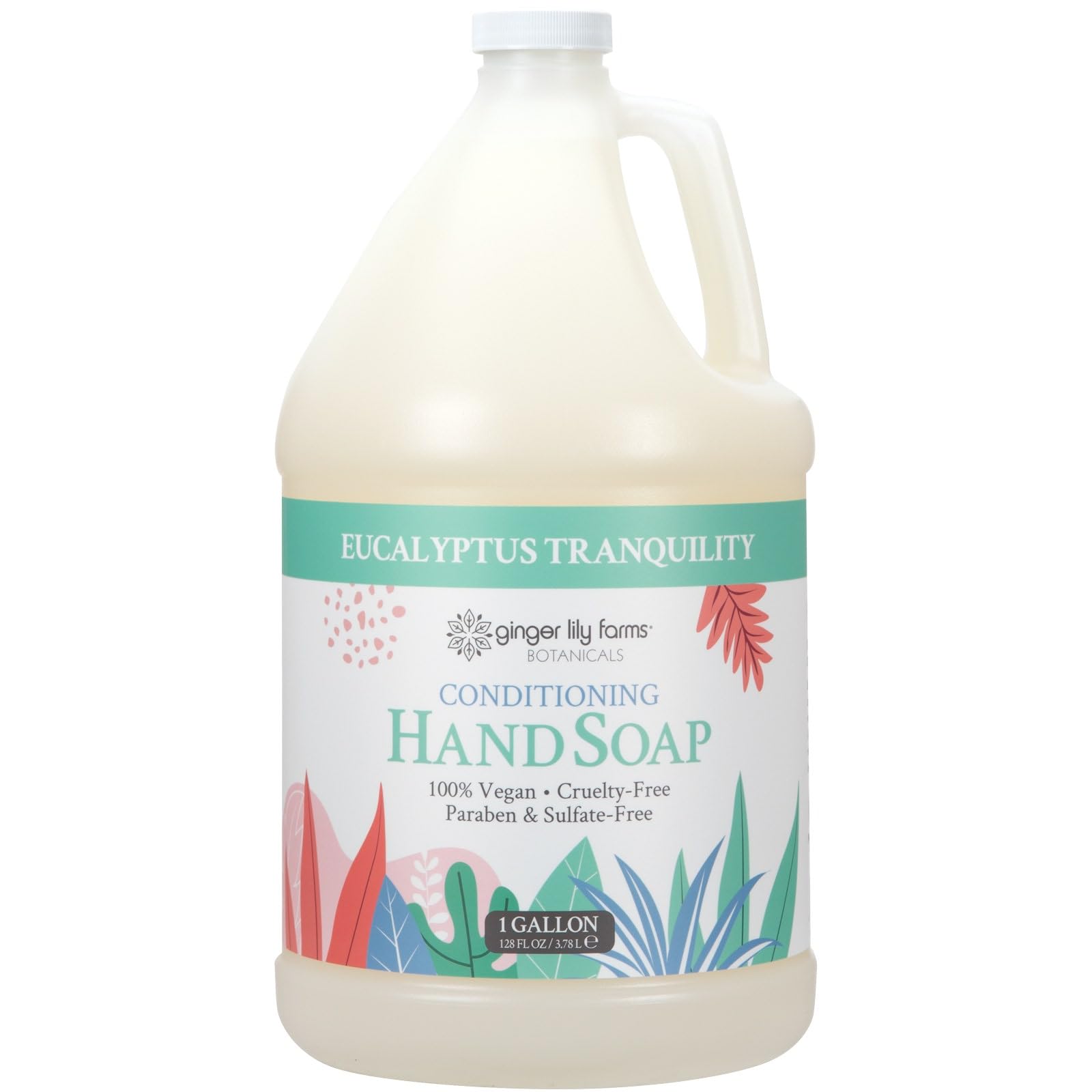 Ginger Lily Farms Botanicals Conditioning Liquid Hand Soap Refill, Eucalyptus Tranquility, 100% Vegan & Cruelty-Free, 1 Gallon (128 fl oz)