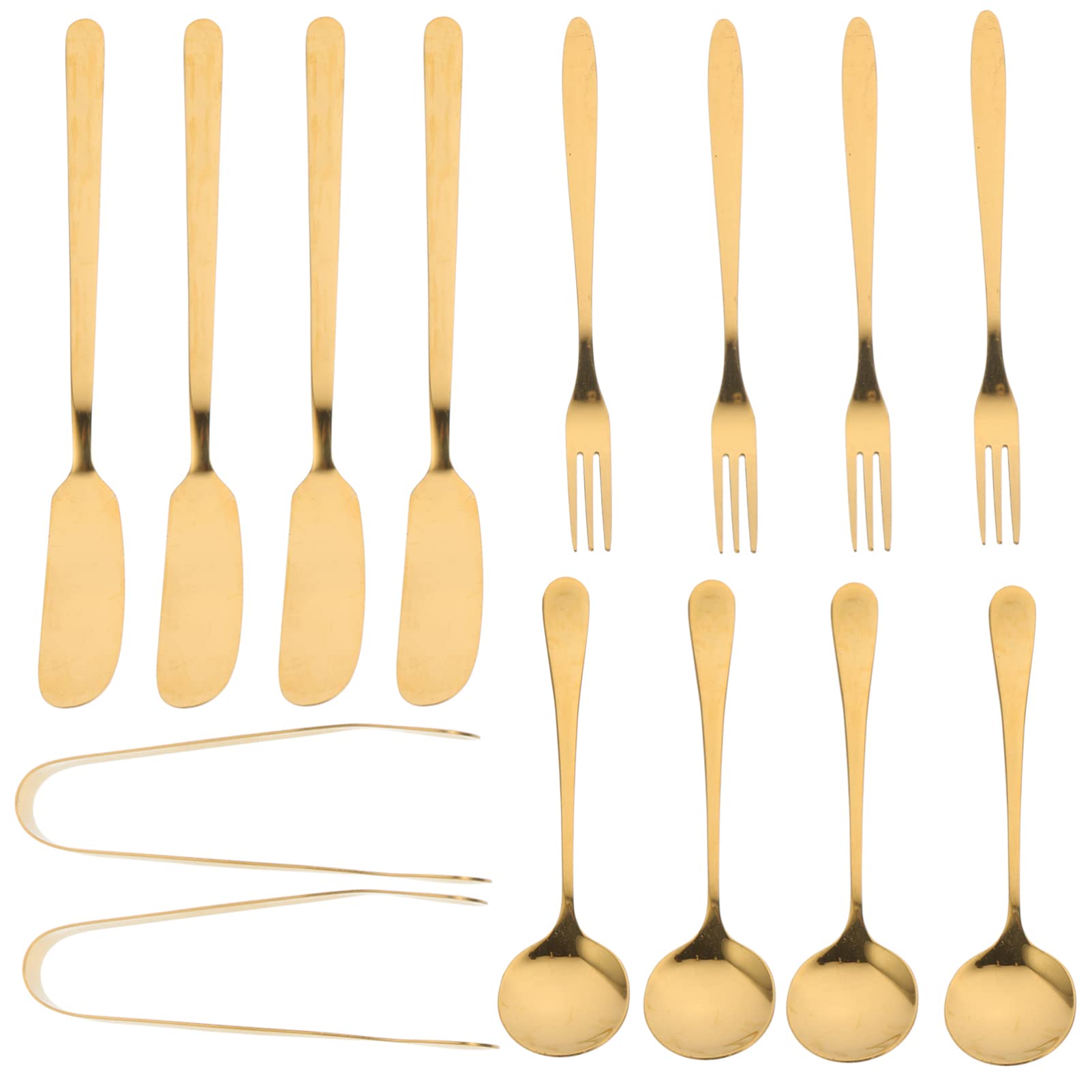 STOBAZA Ice Cream Shovel Spoons Cheese Serving Utensils Set 14pc Silverware Set