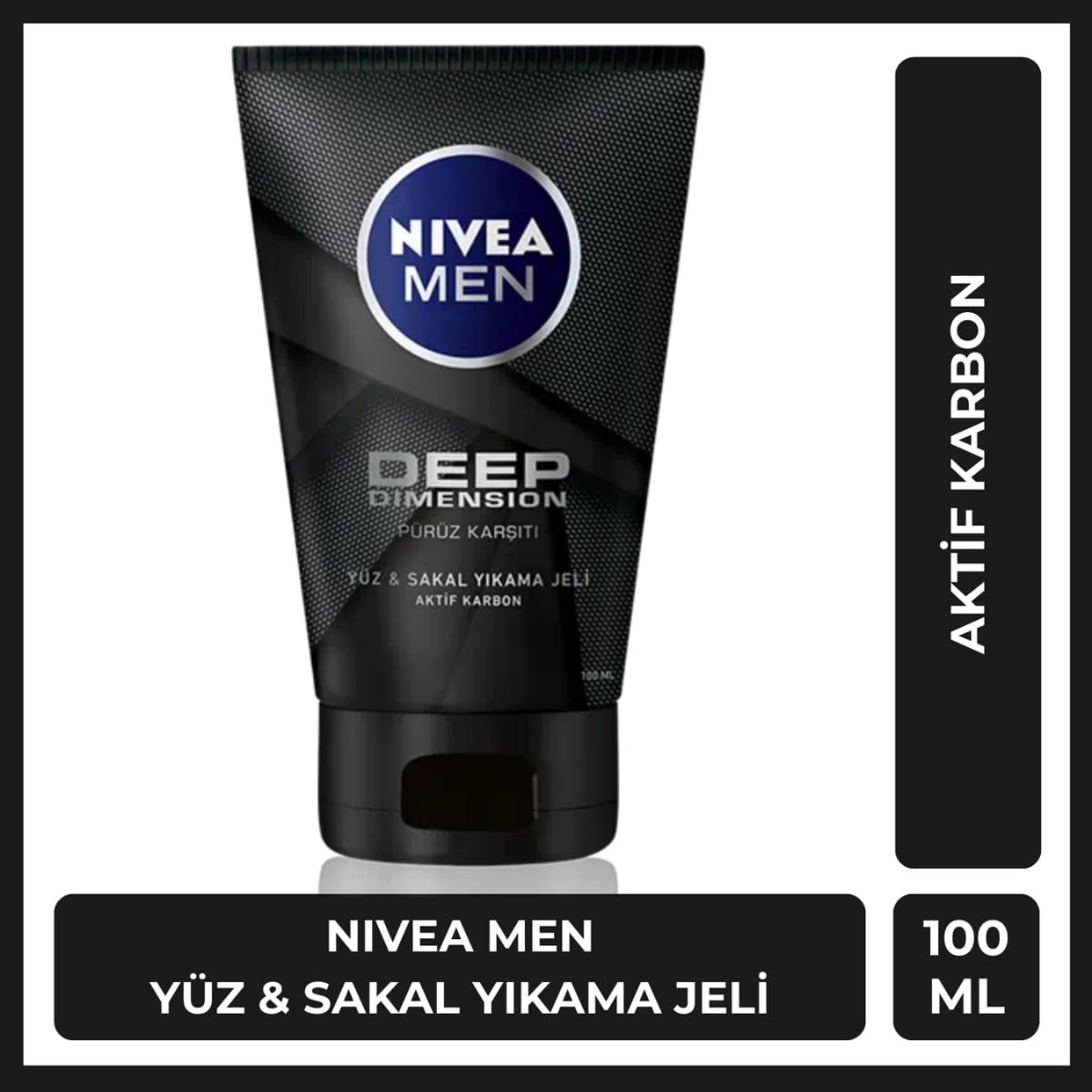 NIVEA Men Deep Dimension Yüz ve Sakal Temizleme Jeli 100 ml + NIVEA Men Deep Dimension Duş Jeli 500 ml X2