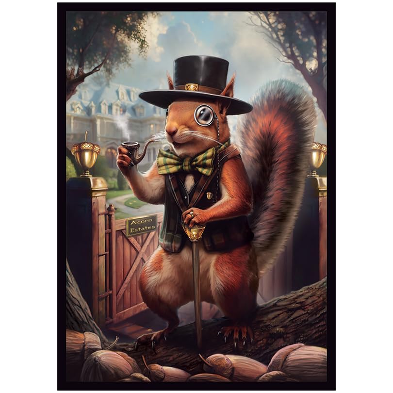 Fantasy North - Sir Peregin Nutley - Acorn Aristocrat - 100 Textured Matte TCG Card Sleeves - Fits Magic MTG Commander Pokemon and Other Card Games - Playing Card Sleeves
