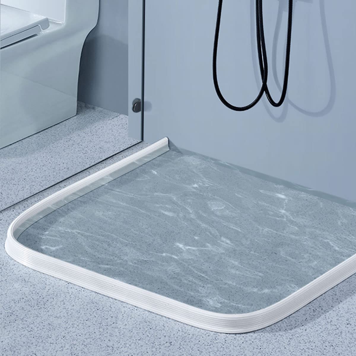 LLHH Bendable Waterproof Shower Threshold Bar Wet Room Floor Barrier Threshold Water Dam Shower Partition Water Retaining Strip Water Dam Shower Barrier Dam Retention System Barrier Clear,White White