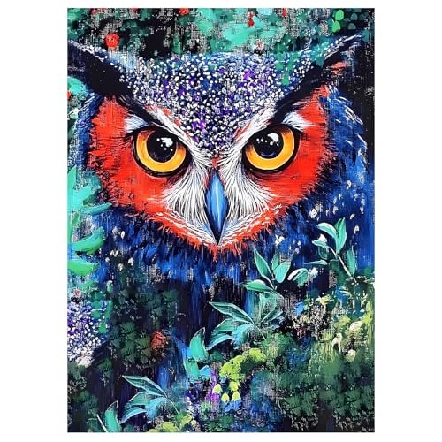 Naturelish Owl Jigsaw Puzzles for Adults 1000 Pieces, Challenging Unique Shaped Puzzle, Vibrant Bird