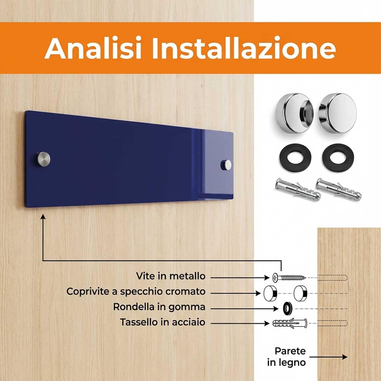 Bande de chaise bleue en acrylique 60 x 14 cm – Protection murale anti-rayures pour chaise, porte-chaise rigide 3 mm, pour chaises de salle d'attente, bureaux et maison (4, 60 x 12)
