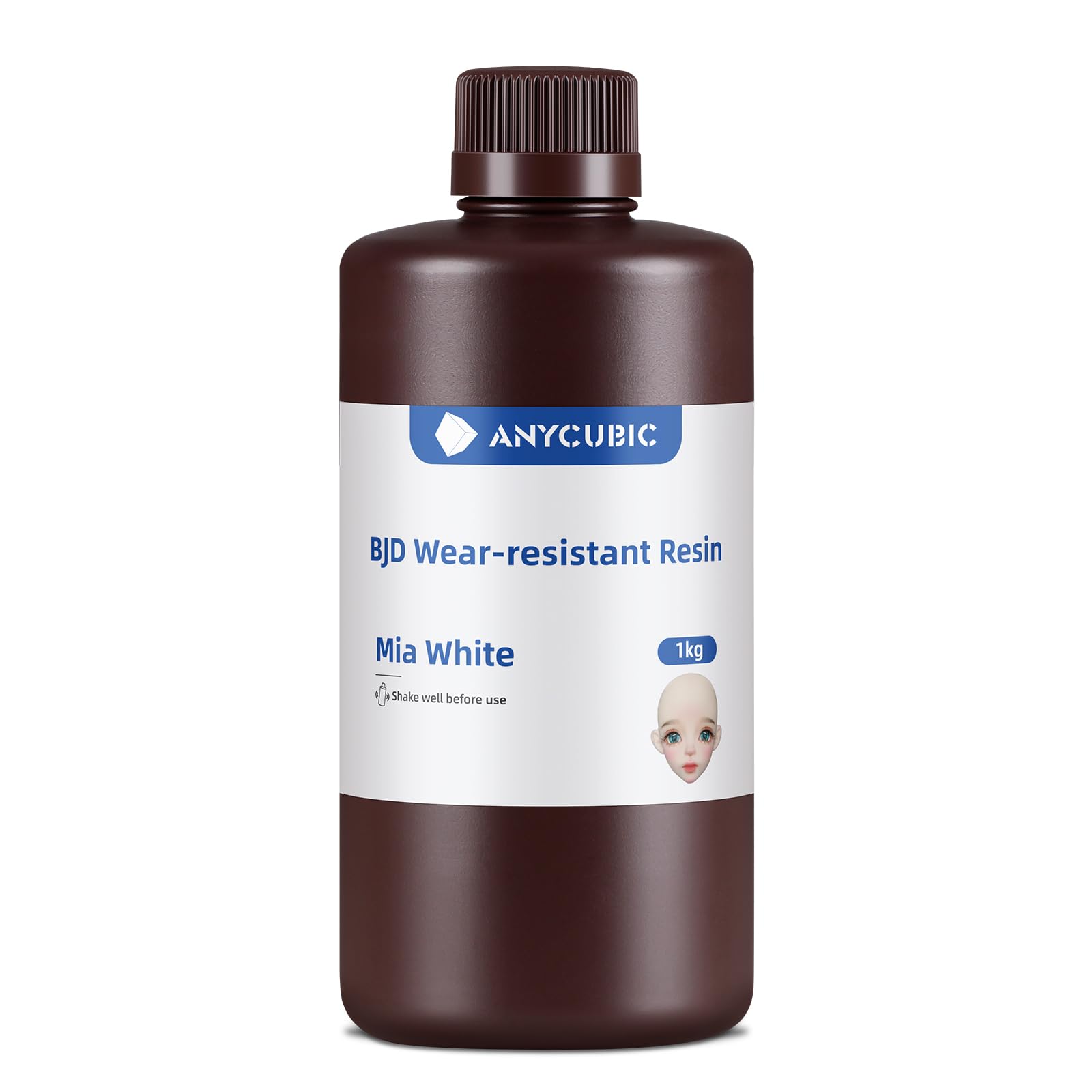 ANYCUBIC BJD Wear-Resistant Resina, Resina per Stampanti 3D, Mia Bianco 1KG