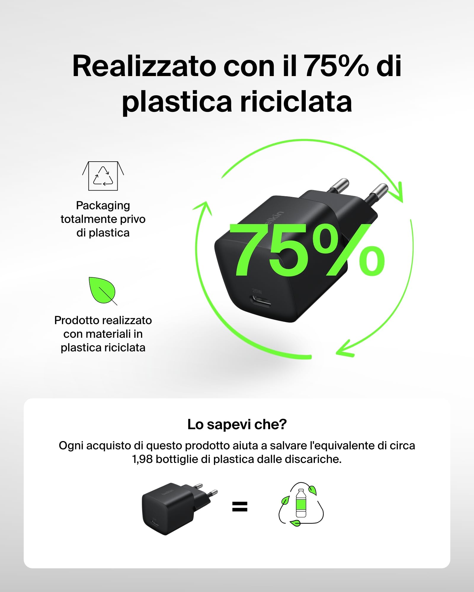 Belkin Kit di Ricarica 4 in 1 con Power Bank da 10.000 mAh, Caricatore USB-C da 25 W, Cavo USB-C da 60 W e Custodia da Viaggio, Ricarica Rapida Multi-Dispositivo, Design Compatto ottimo per i Viaggi