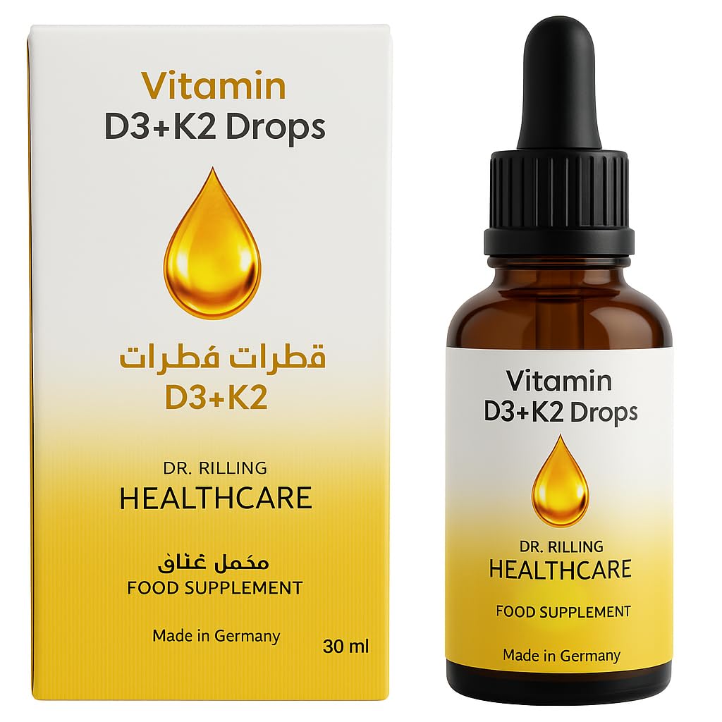Vitamin D3+K2 Drops, High Bioavailability Nanoparticles Drops, Right Ratio, 5 Months, 30 ml, Made in Germany