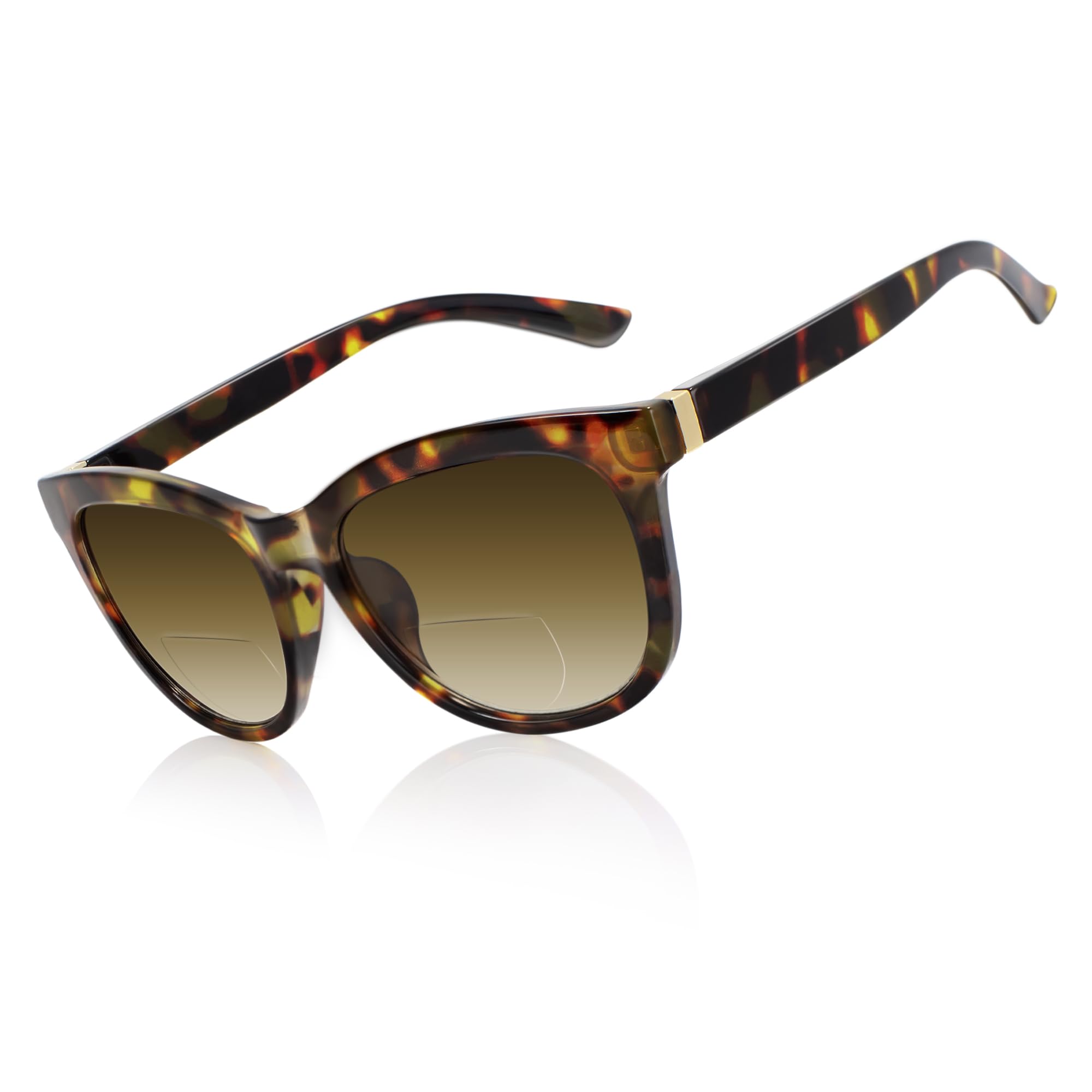 Madison Avenue Bifokale lesesonnenbrille damen, UV400 Schutz Outdoor Gläser mit Metalldekoration lesebrille Sonnenbrille Leser
