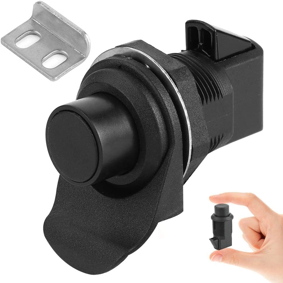 TANFEI Push Button Lock, Push Open Latch for Marine Boat Toolbox,Camper Glovebox,RV Glove Box (Keyless, 2 pack), Black