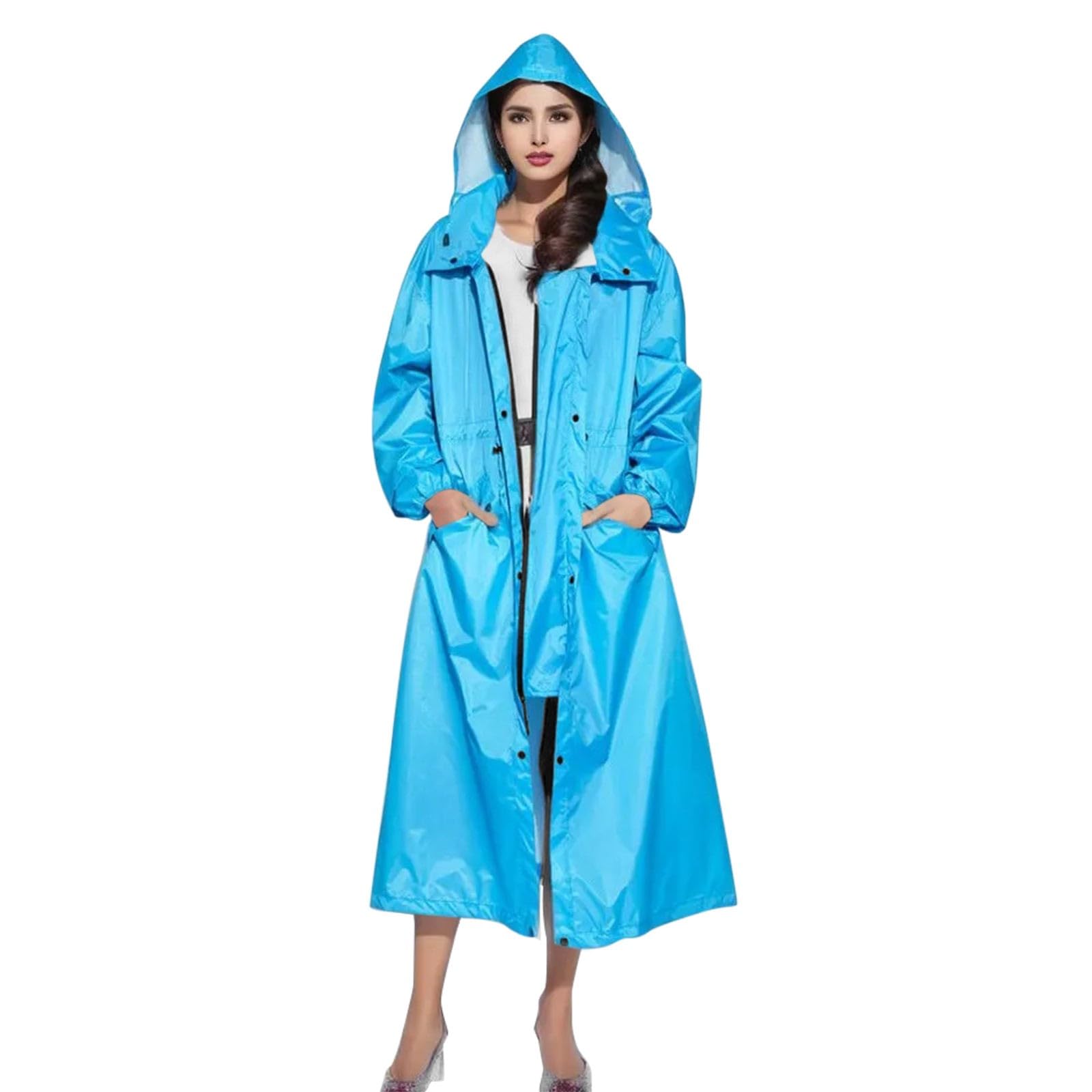 Sunnyuk Regenponcho Damen Fahrrad Atmungsaktiv Regencape Poncho Regen Wasserdicht Unisex Regenmantel Regenjacke Große Größen Xxl Rain Lang Wandern mit Ärmeln Erwachsene Regenbekleidung Festival