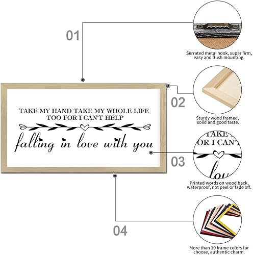 Miniatura 3 de Letrero de pared colgante de estilo campestre de 12 x 22 pulgadas con citas inspiradoras Take My Hand Take My Whole Life Too for I Can't Help