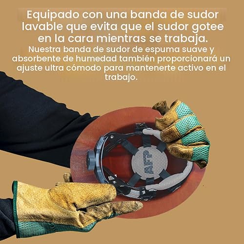 Miniatura 7 de AFP Casco duro de fibra de ala completa  Suspensión de trinquete de 6 puntos  Clasificación OSHA y ANSI  Cascos duros para hombres  Cascos de