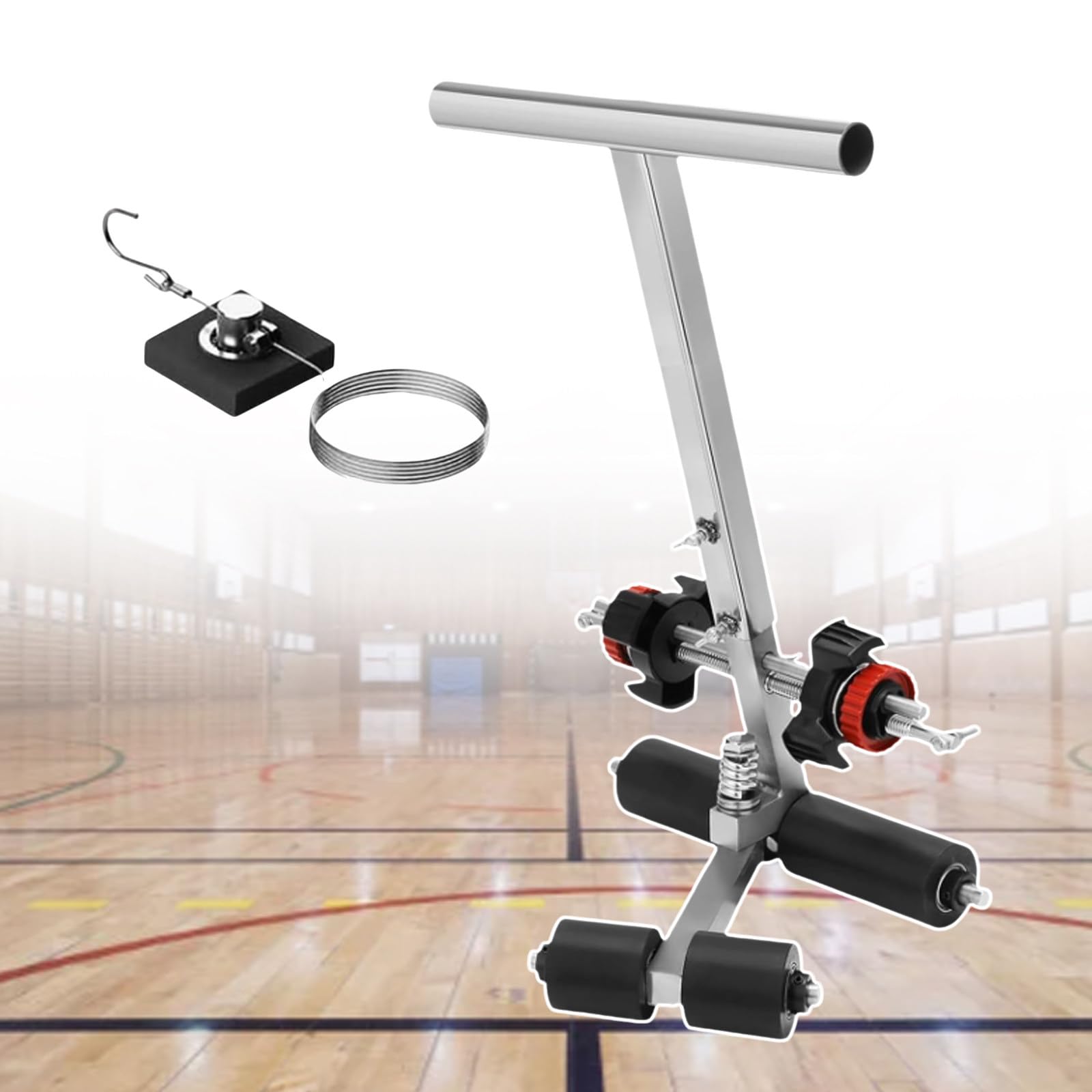 Court Line Tape Applicator, Basketball Court Straight Line & Circle Marking Machine, Striping Line Marking Kit, Hand-Push Tape Sticking Machine