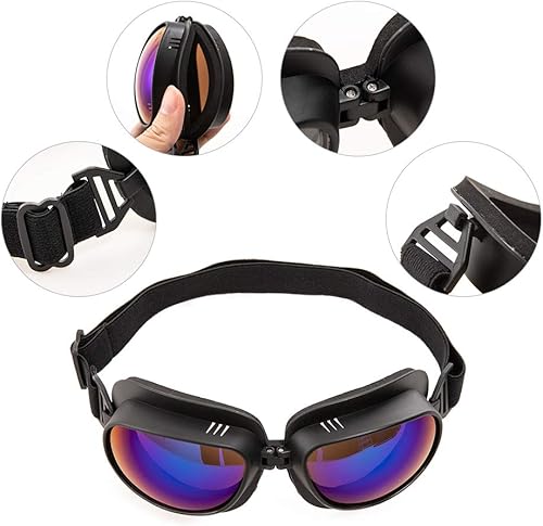 Miniatura 5 de evomosa - Gafas de motocicleta estilo piloto vintage, gafas de motocross retro para exteriores, gafas deportivas para medio casco (marco negro lente