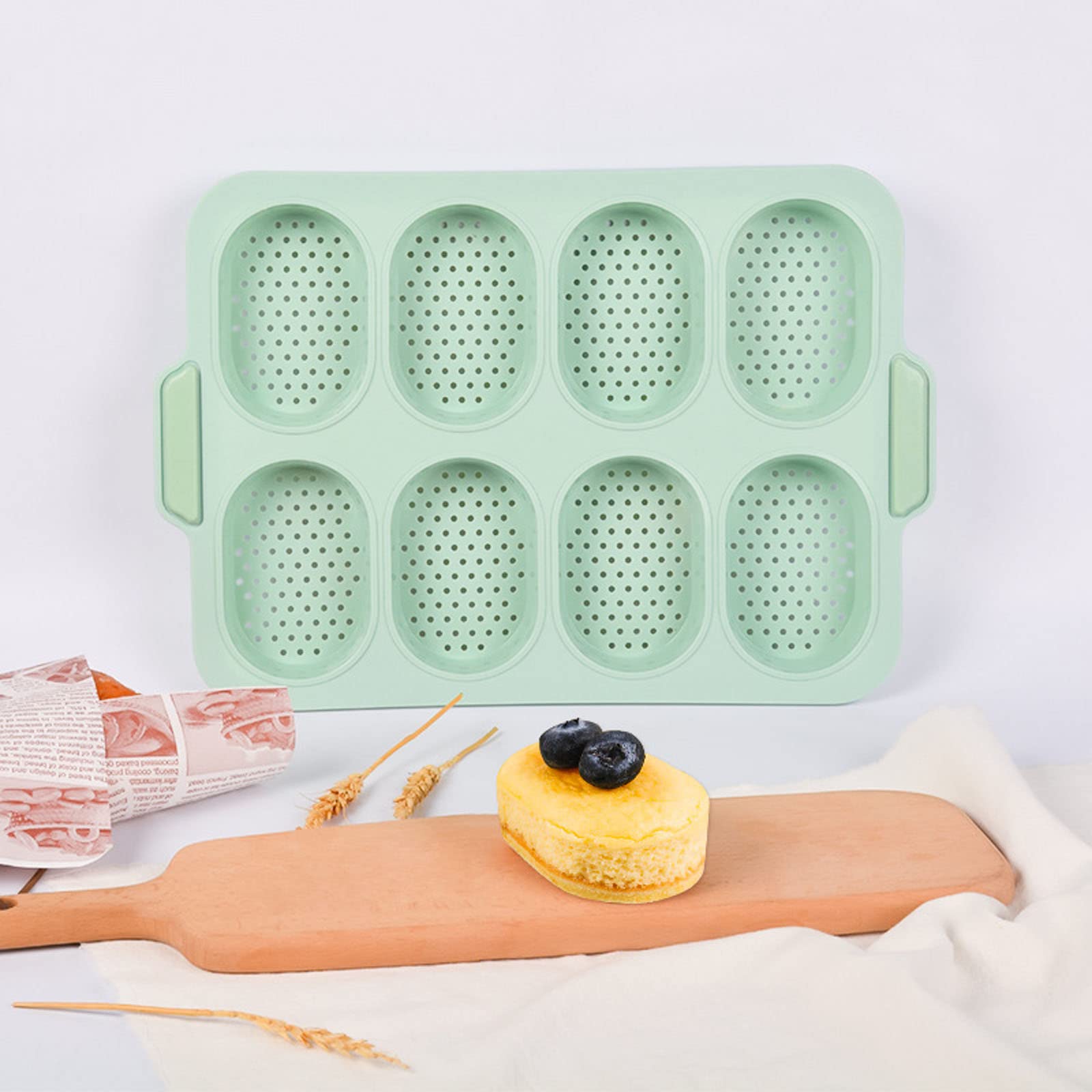Moldes perforados de silicona con 8 cavidades, antiadherentes, accesorios de cocina para hornear