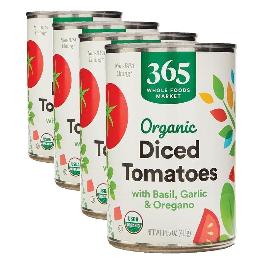 365 by Whole Foods Market, Tomatoes Diced With Italian Herbs Organic, 14.5 Ounce (Pack of 4) image 4