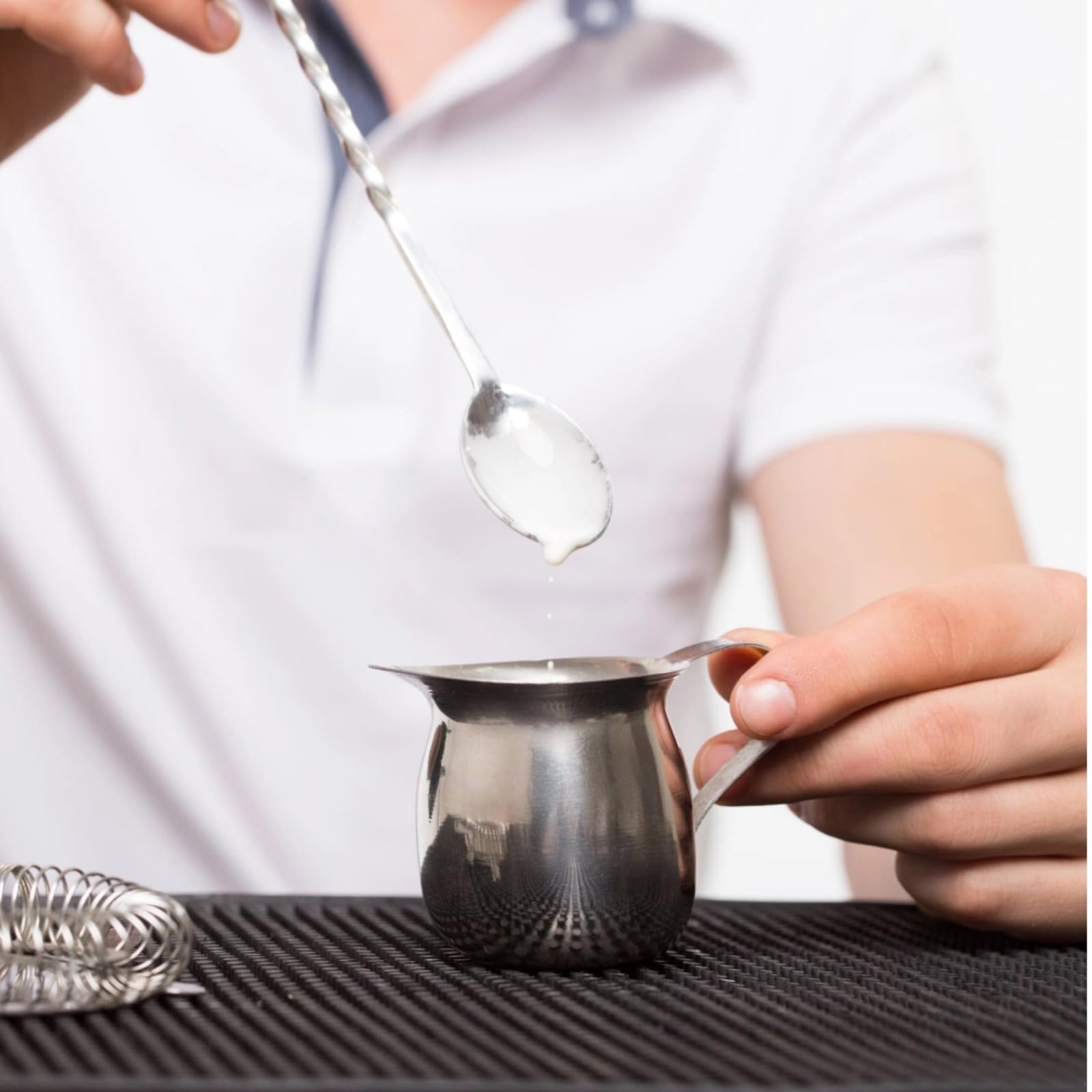 12 mini dzbanków ze stali nierdzewnej, 85 ml dzbanki do spieniania mleka i śmietanki do latte art, espresso i sosów
