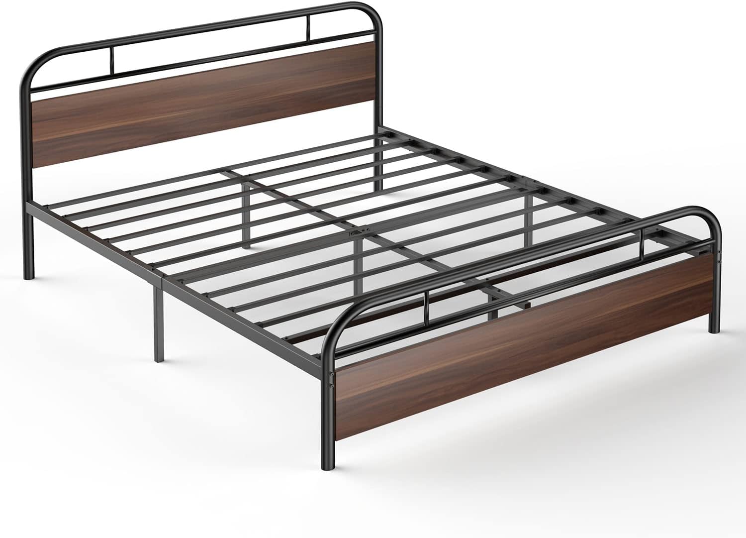 Nazhura Metal Full Size Bed Frame Steady Platform with Engineered Wooden Headboard/Footboard (Full)