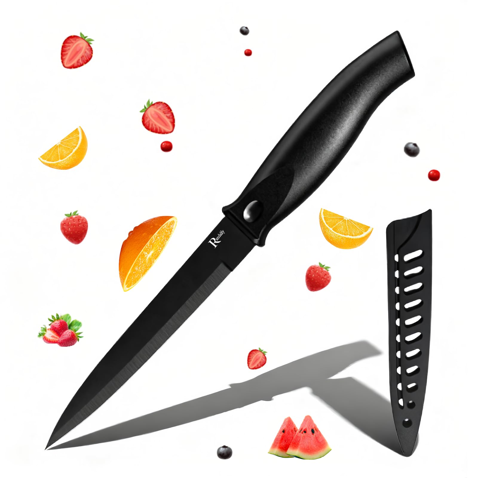 Randalfy 13cm Tomato Knives Kitchen Paring Knife with Blade Guards