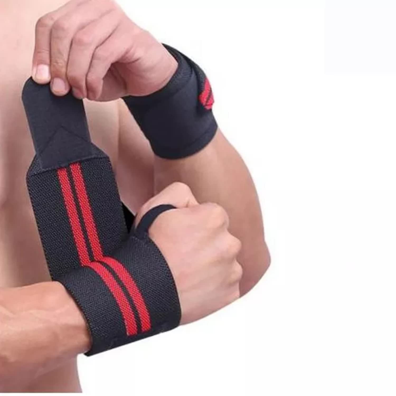 JASMINE & GLORY Nylon Wrist Band For Men & Women, Wrist Supporter For Gym Wrist Wrap/Straps Gym Accessories For Men For Hand Grip & Wrist Support While Workout Red - Black,Free Size (B0B1YD41XR) Amazon Price History, Amazon Price Tracker
