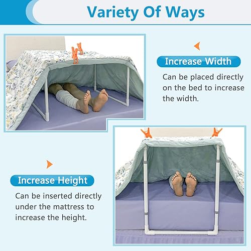 Miniatura 6 de Levantador de manta para pies, sábana de cama, cuna de hospital, puntera de cama, tienda de campaña, soporte de manta de 26 a 34 pulgadas, soporte