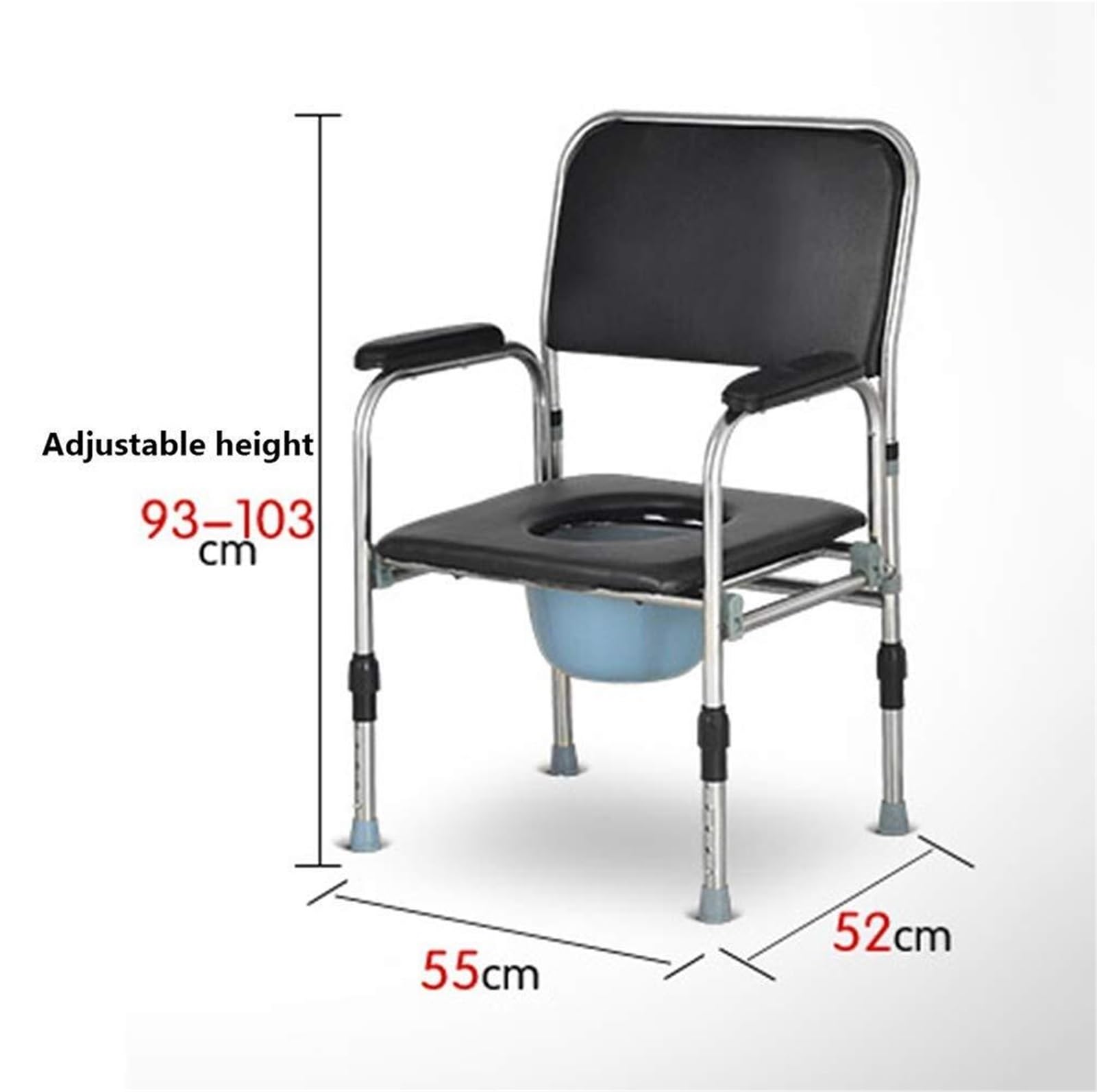 RENJJPBO Folding Bedside Commode Chair 3 In1 Potty,Bathroom Safety Frame for Elderly Comes with Splash Guard Bucket Lid