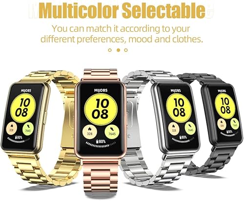 Miniatura 7 de MIJOBS Correa compatible con Huawei Watch Fit Smartwatch de acero inoxidable, correa de reloj de metal para accesorios de reloj