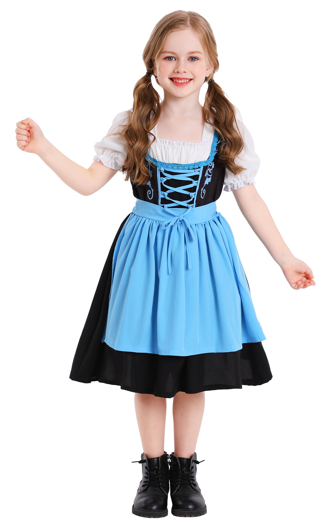 Dirndl Für Mädchen 2-teilig Mit Spitzenschürze - Trachtenkleid Für Oktoberfest & Feste
