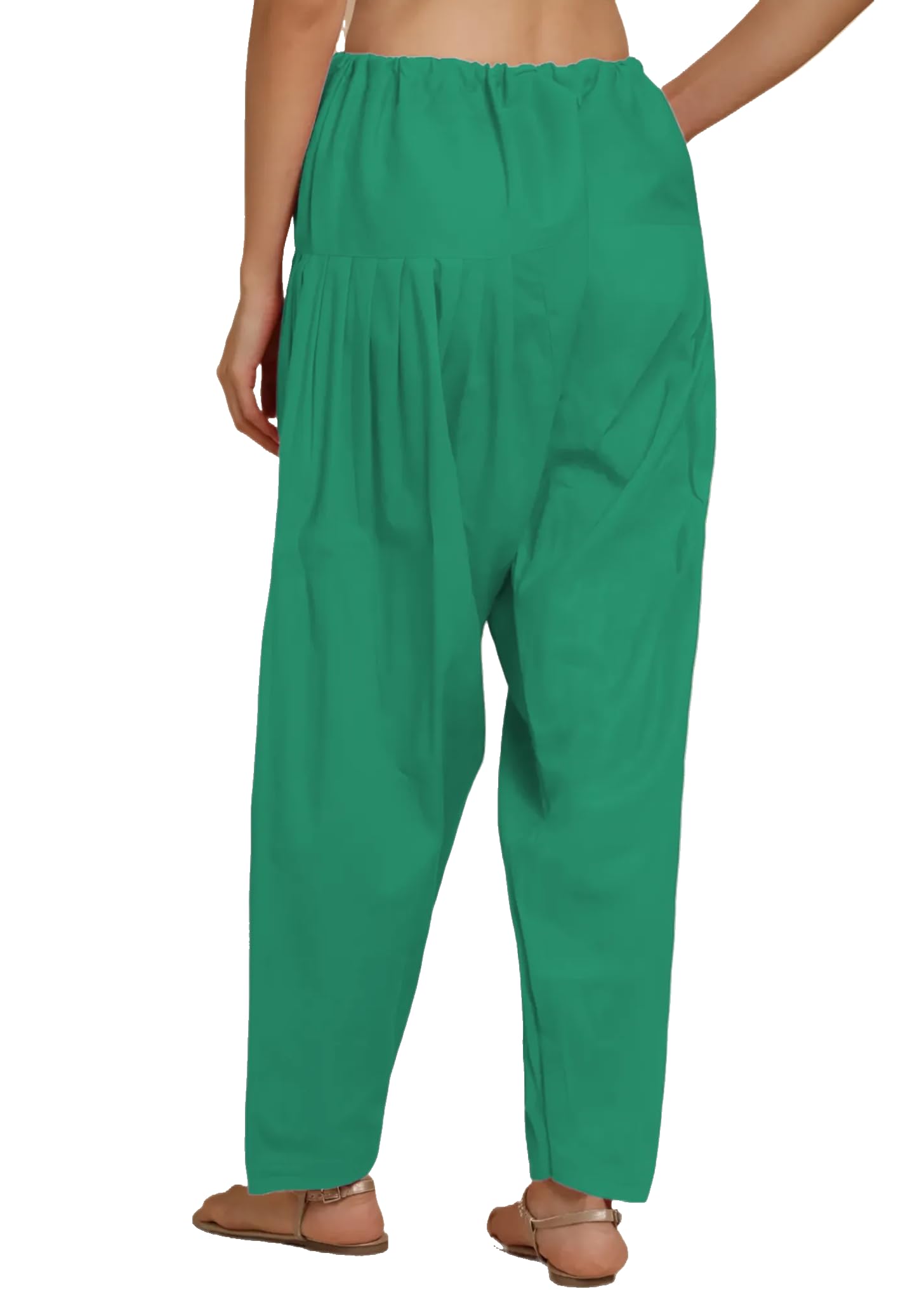Women Shreeji Trends Stitched Cotton Semi Regular Fit High Rise Patiala Salwar Free Size Fit Up To Xxl (Rama Green) - Image 3 thumbnail