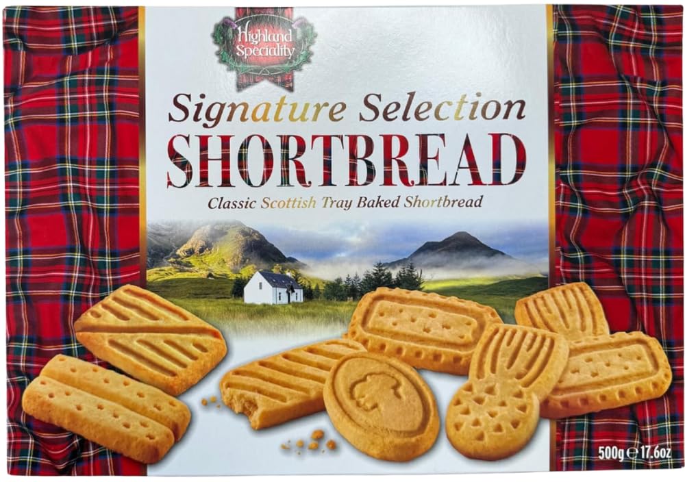 Highland Speciality Signature Shortbread Selection 500g - Luxury Scottish Shortbread - Traditional Christmas Biscuit Gift - Product of Scotland