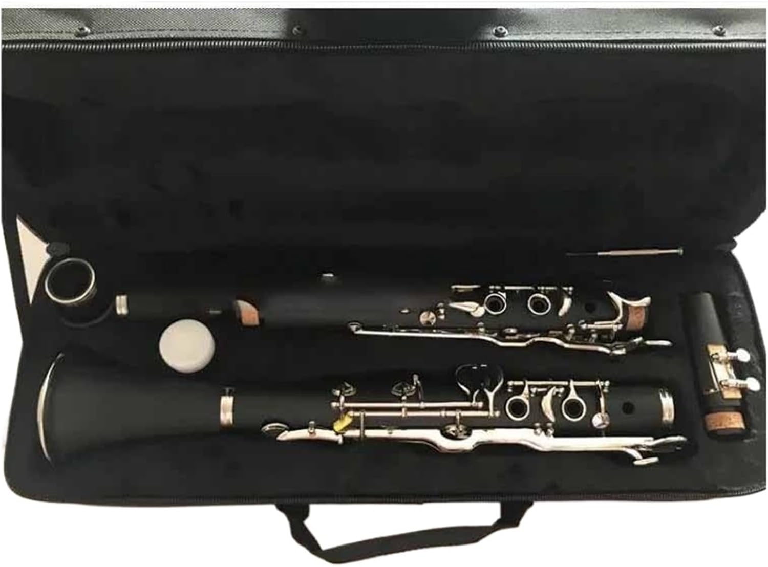 18key G Key Clarinet Bakelite Solid Silver Key Professional Musical Instrument(Black)