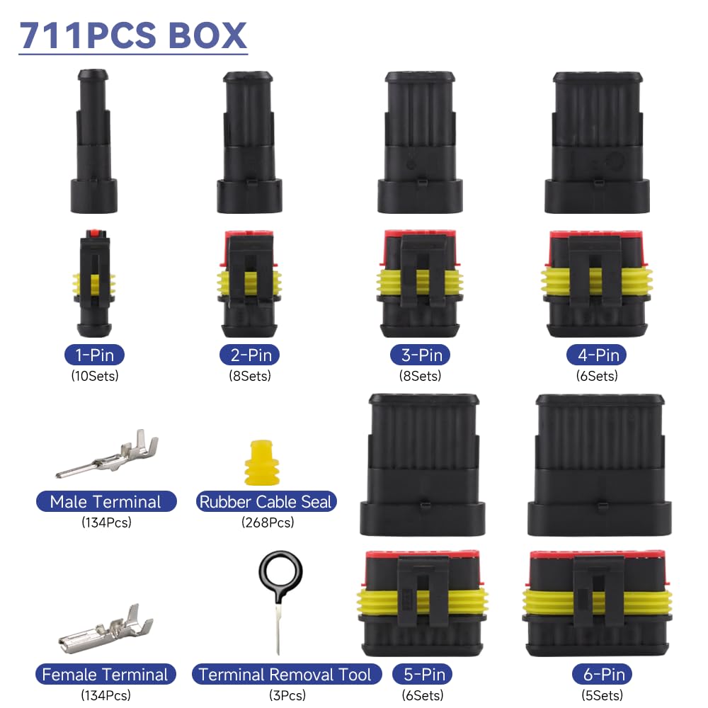 Alicates de crimpado, 711 conectores de cable automotriz con crimpadora
