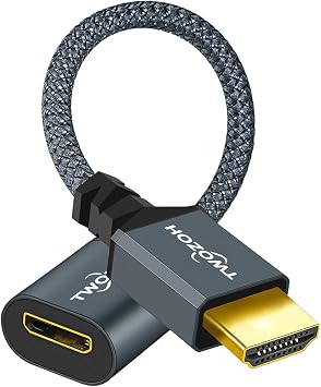 Twozoh HDMI Male to Mini HDMI Female Adapter Cable Male HDMI to Female Mini HDMI Cable Adapter Type A to Type C 3D/4K 1080p HDMI 2.0 20cm/0.6ft Eligible for Invoice Issuance