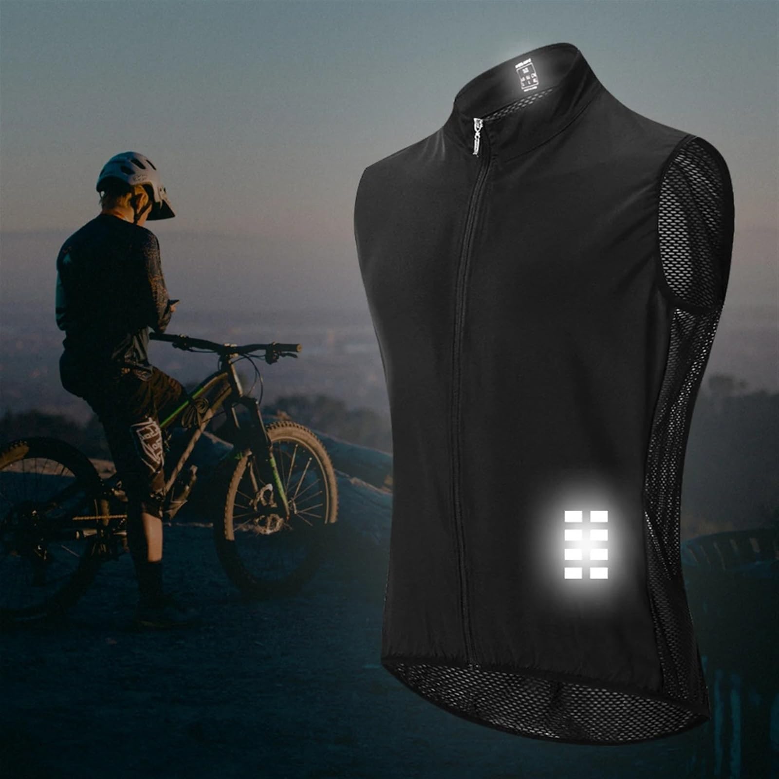 Chaleco Ciclismo Sin Mangas Chaleco de Ciclismo Reflectante de Malla Resistente al Viento, Ligero, sin Mangas, Transpirable, for Ciclismo para Correr, Gimnasio