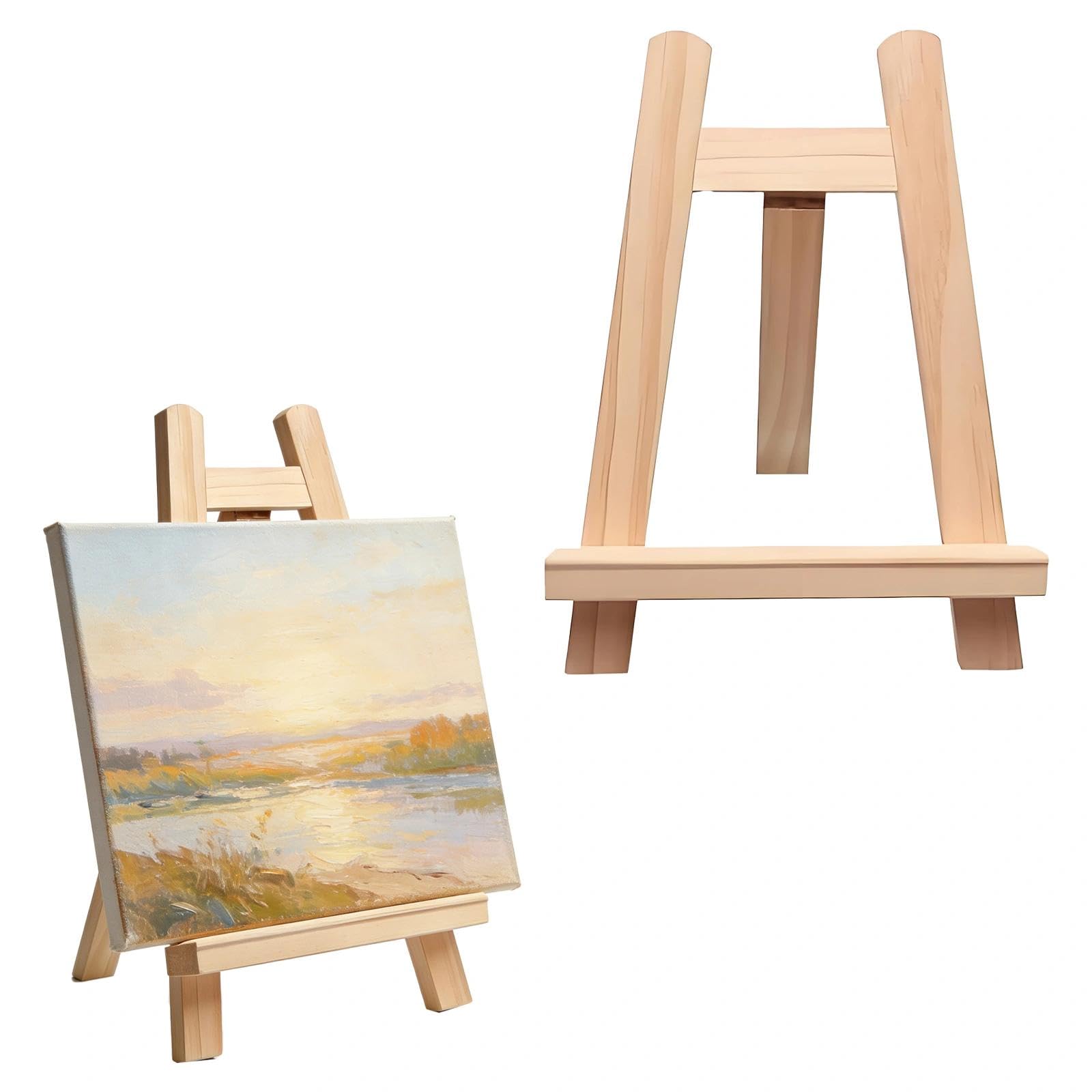 2 PCS Mini Easel Stand, Small Wooden Easel for Table(15 X 20 Cm), Canvas Stands, Small Display Stand for Painting, Canvas, Photos, Pictures, Weddings, Kids Arts and Crafts.