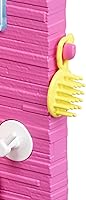 Vista 5 de Barbie Juego de muñeca y muebles, baño con ducha que funciona