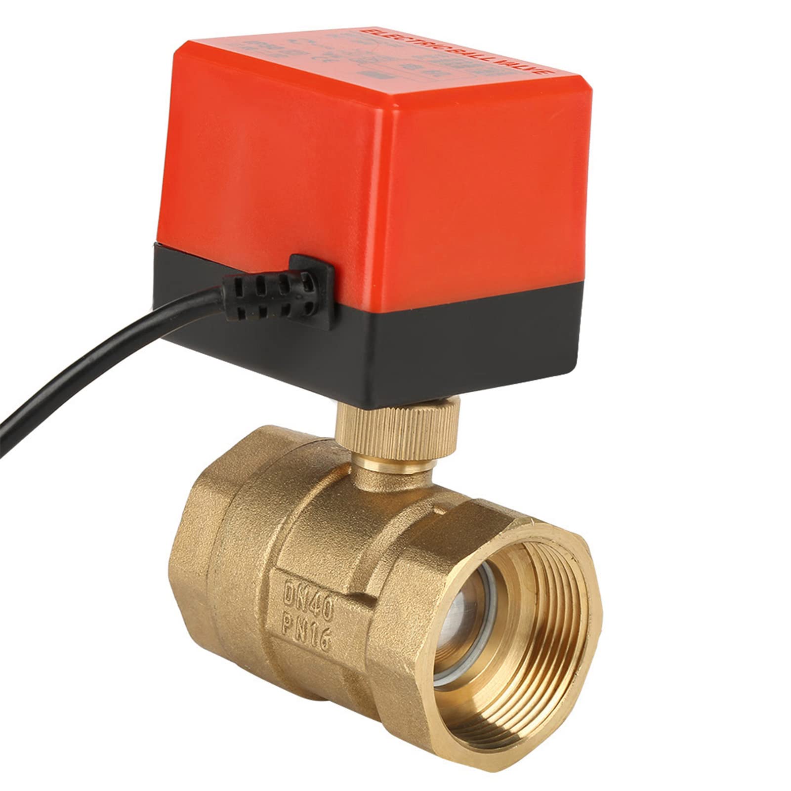 Generic Valvola dell'acqua Intelligente, Valvola a Sfera Motorizzata CC 24V a 2 Vie 3 Filo DN40 G1 - Elettrica a Sfera Motorizzata 1/2" a