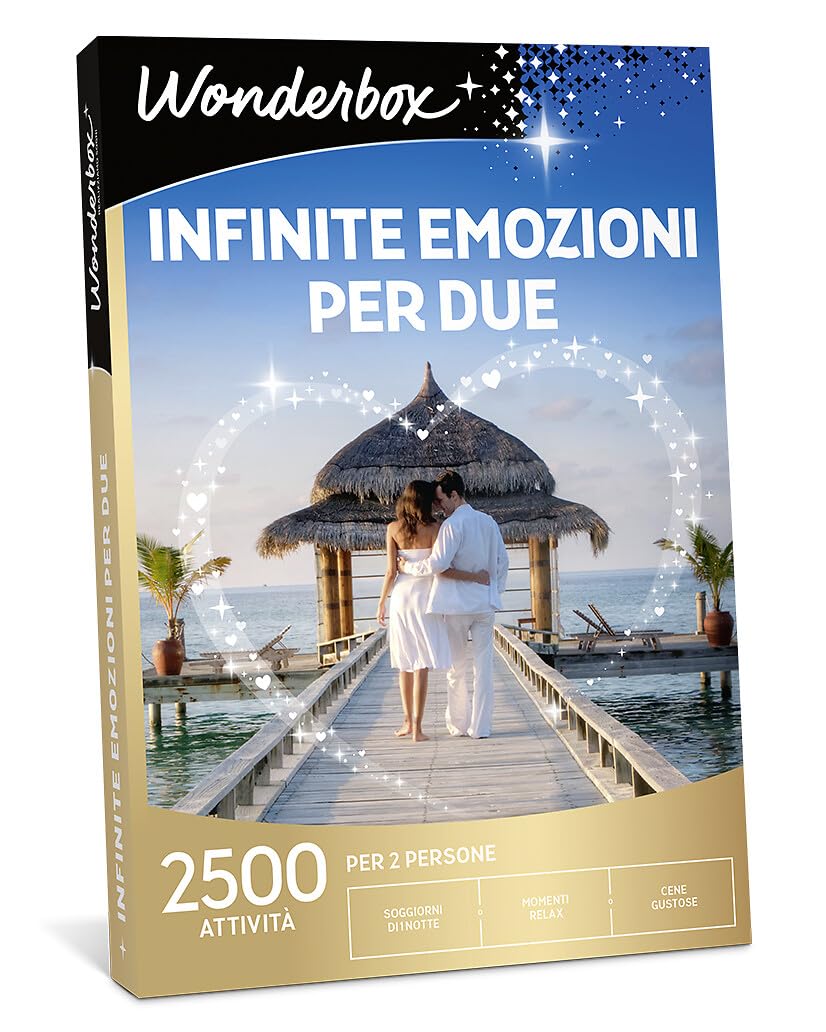 Wonderbox - Box Regalo Infinite Emozioni Per Due- Regali Di Coppia Per Provare Nuove Esperienze Assieme Idee Regalo Per Anniversario, Regali Coppia Per Scoprire Nuove Passioni.