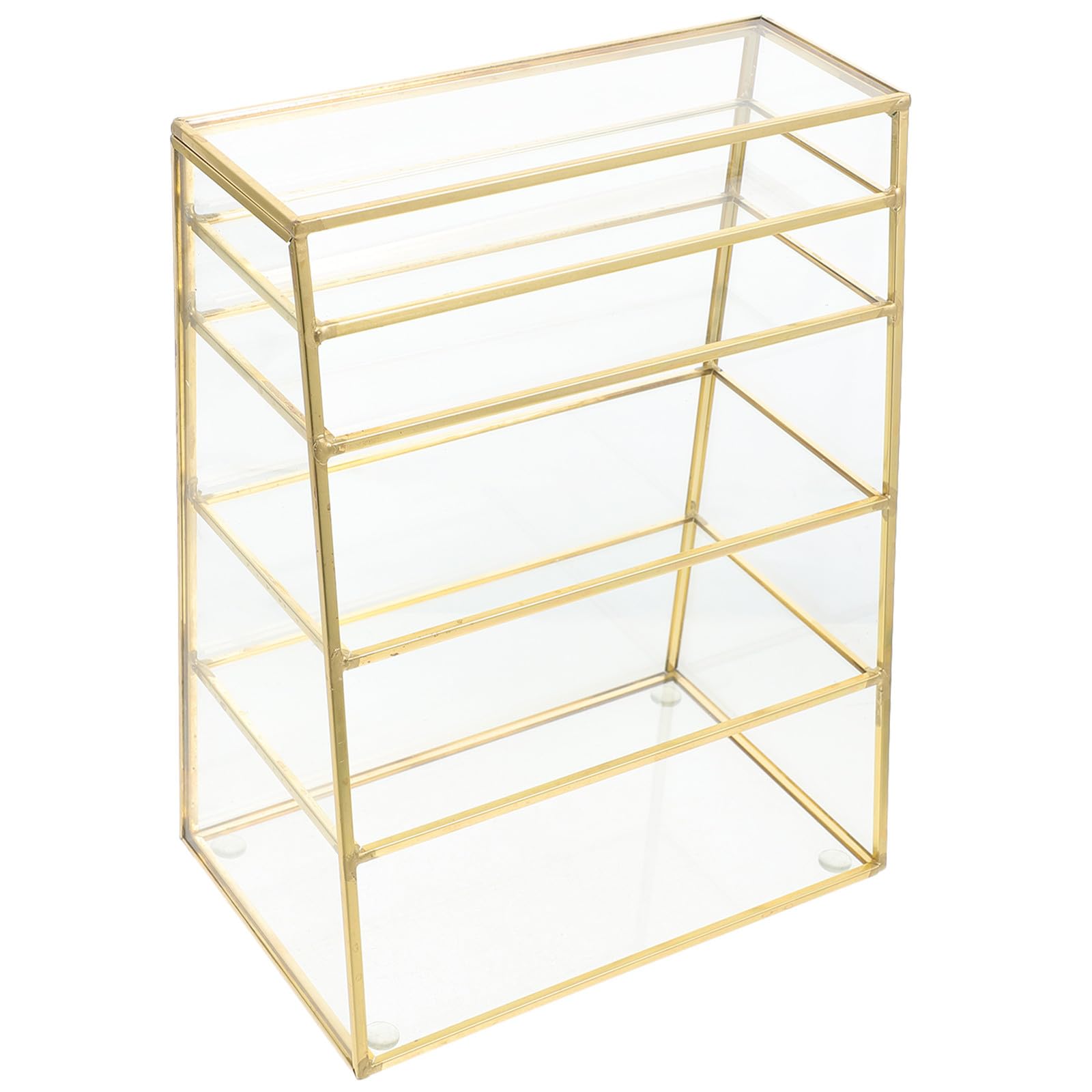 Ipetboom Caja de Almacenamiento de Cosméticos de Vidrio, Organizador de Maquillaje de Sobremesa Múltiples Capas y Compartimentos, para Cosméticos y Maquillaje de Dormitorio