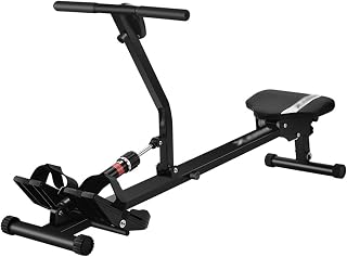 FBITE FXJ Home Rowing Machine,Rowing Machine Foldable, Air Rowing Machine 12 Adjustable Resistance with A Display Suitable for Aerobic Exercise Fitness Weight Loss