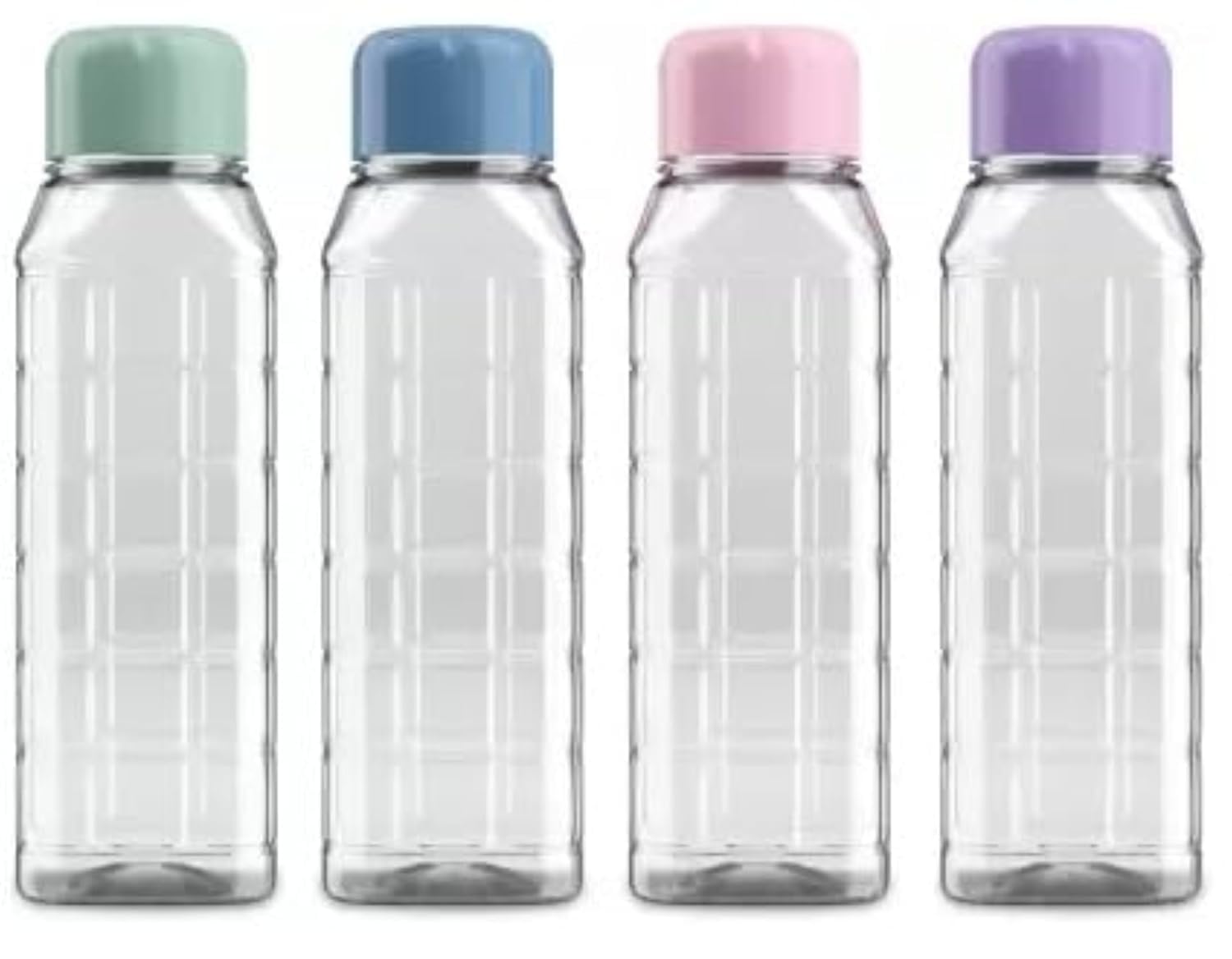 Chess 500 ml small BPA Free Clear Plastic Water Bottle set of 4 for Home, Fridge, Office, Gym, Yoga, School, Travel (Transparent) Multi Color