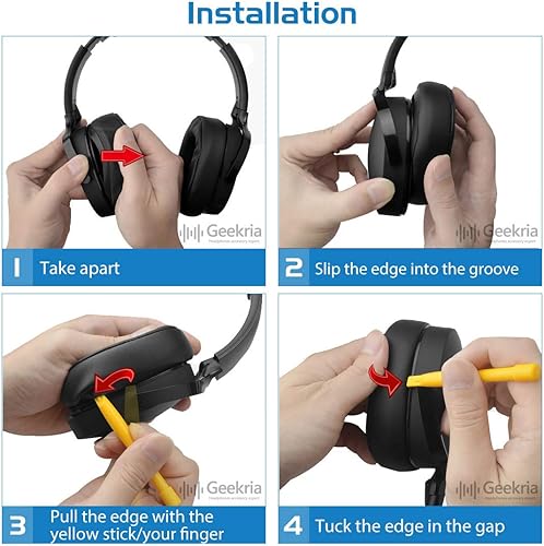 Miniatura 10 de Geekria Almohadillas de tela de malla cómodas para Skullcandy Crusher inalámbricas, Crusher Evo, Crusher ANC, Hesh 3 almohadillas para auriculares,