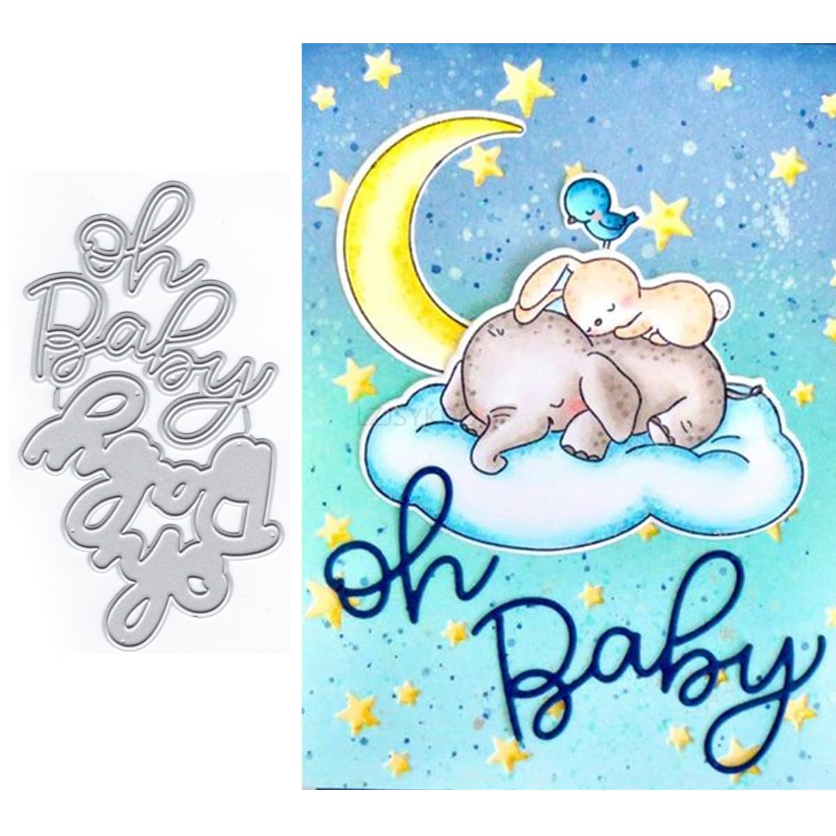 Oh Baby Die Cuts for Card Making, Metal Cutting Dies for Paper Scrapbooking, DIY Stencils for Album Party Wedding Festivals Decoration — image 1
