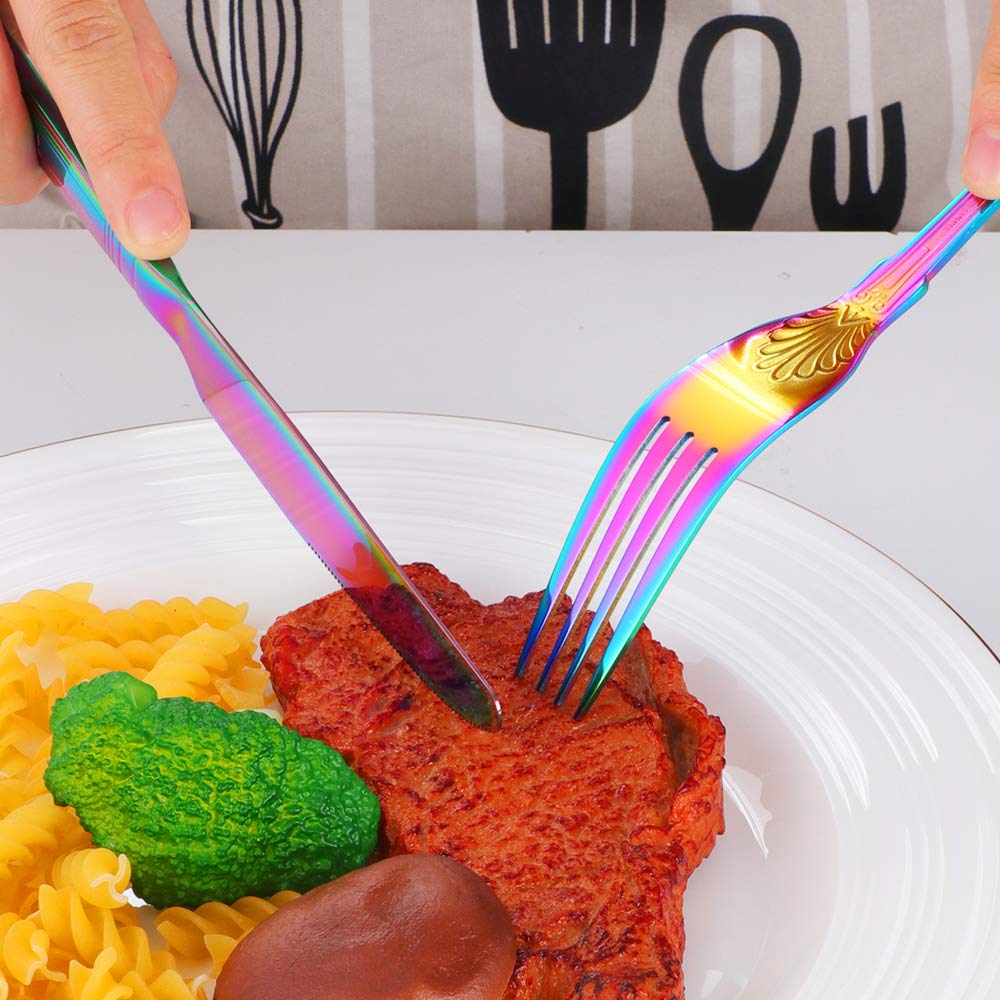 Buyer Star Set da 20 posate arcobaleno per 4, set di posate