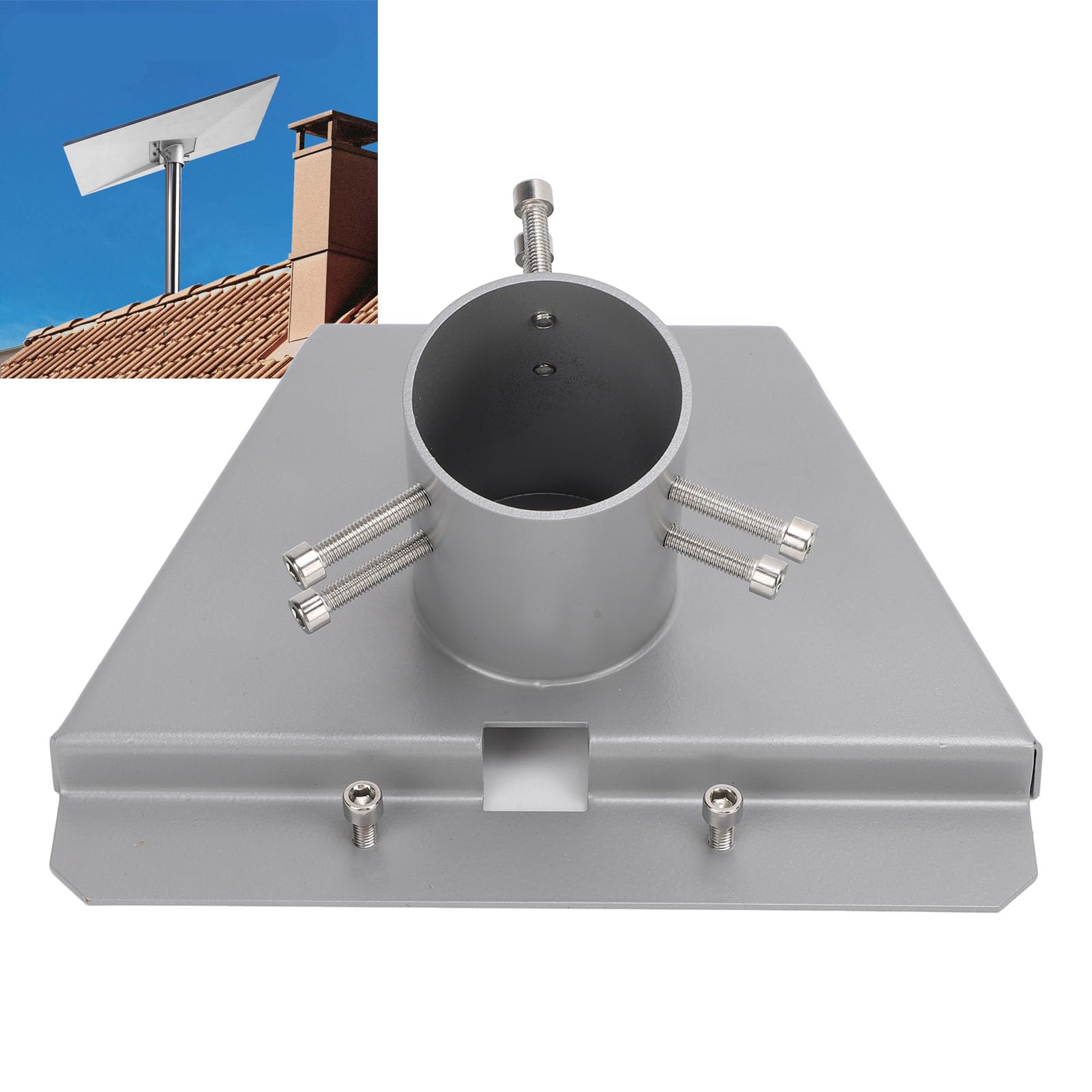 Adaptateur de Tuyau pour Gen3 V3, Plaque de Montage sur Toit Satellite en Acier Inoxydable, Plaque de Montage sur Poteau pour Antenne Satellite pour Supports D'antenne