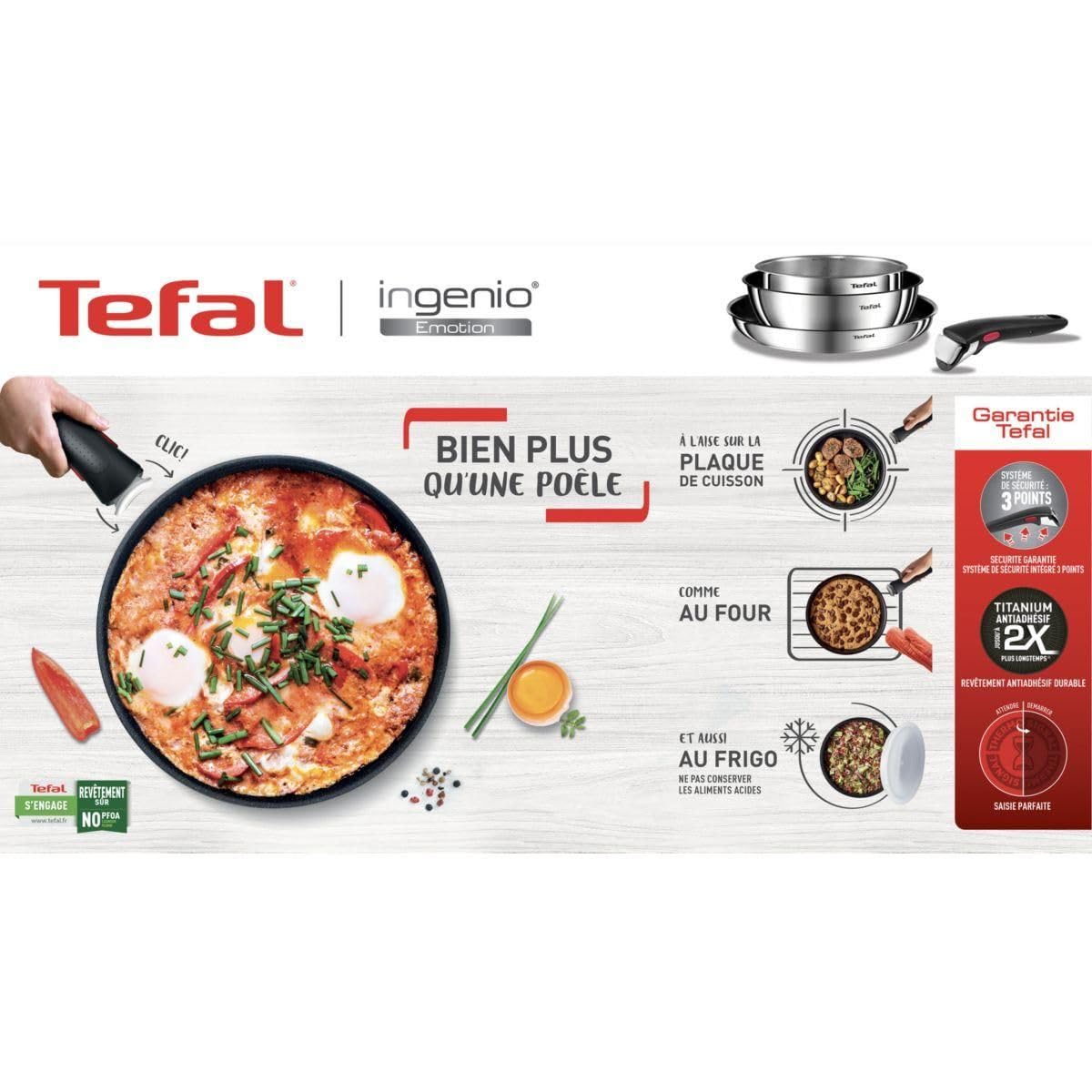 Casserolerie Tefal Ingenio Emotion Batterie de cuisine 10 pieces L897S104