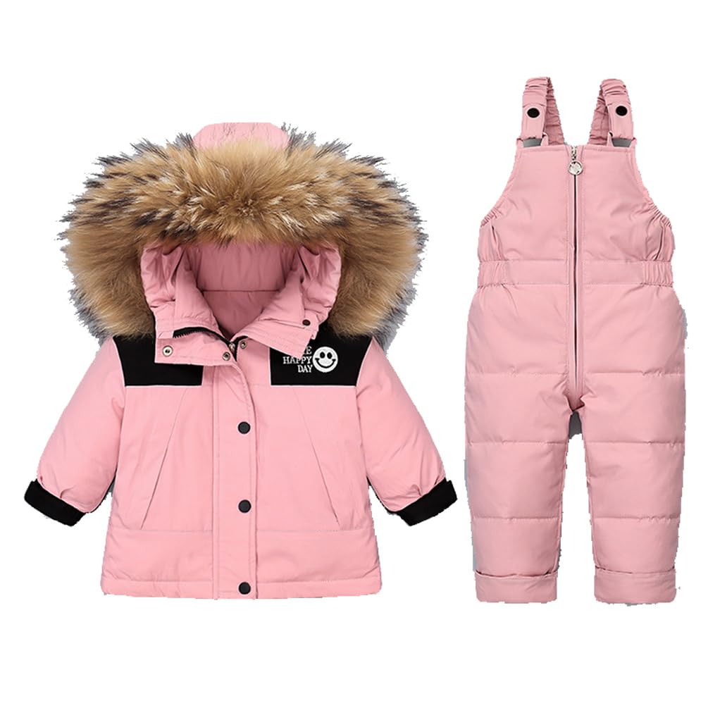 Tuta da Neve Invernale da Neonato Cappotto Piumino Bambino Giacca Inverno con Saloppetti 2 Pezzi