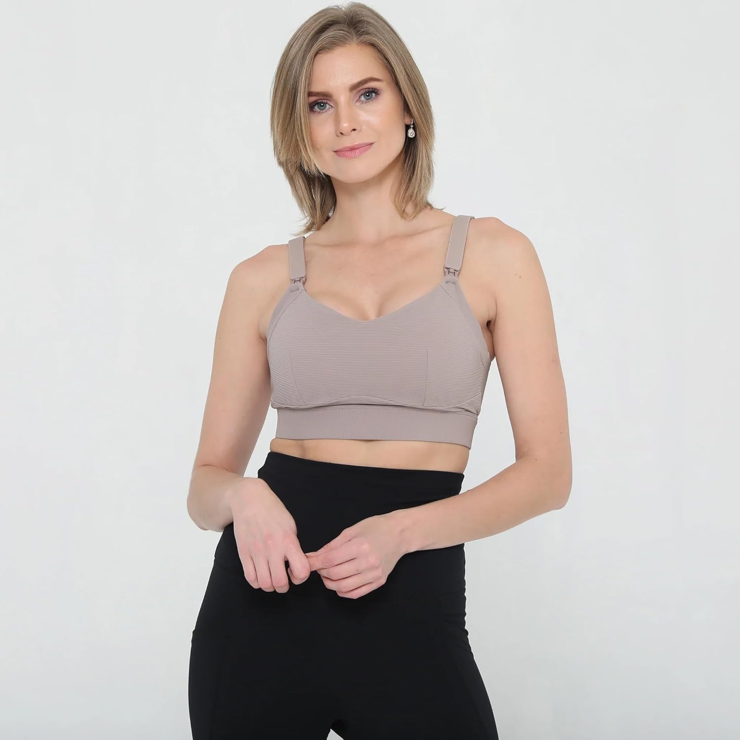 Sweat and Milk Maeve Run Times Sewn in Cups Nursing & Pumping Sports Bra, Easy One-Handed Nursing, Adjustable Shoulder Straps