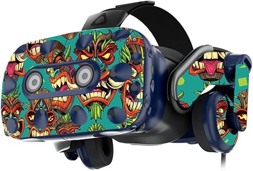 MightySkins Skin compatible con auriculares HTC Vive Pro VR – Crazy Tikis | Funda protectora de vinilo duradera y única | Fácil de aplicar, quitar y