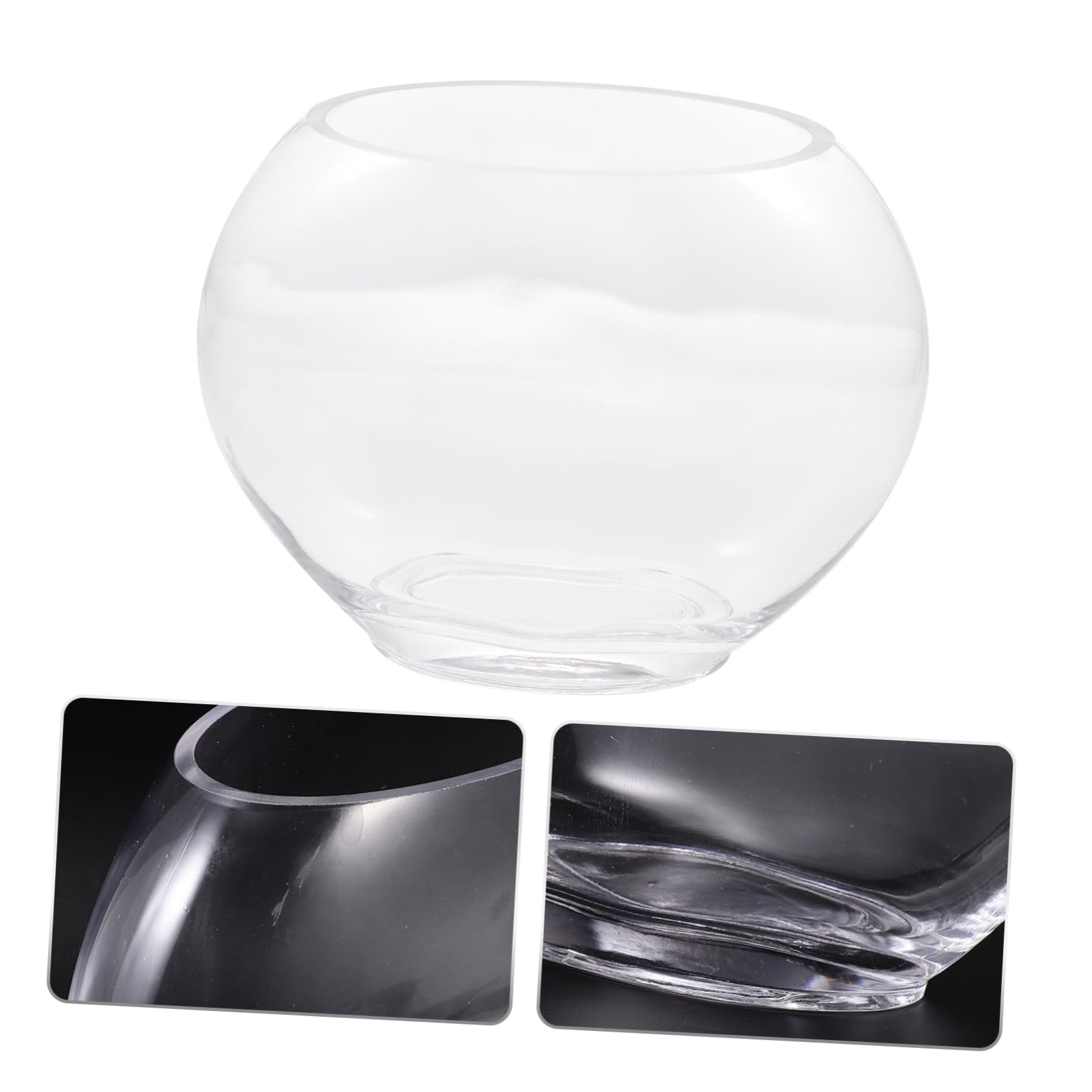FRCOLOR Glasfischglas Mit Ovaler Öffnung Mikro-landschaftsflasche Kleines Fischglas Steintopf Einfache Pflanzenterrarien Für Innen Und Außendekoration
